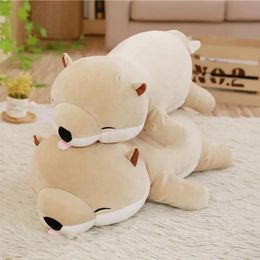 Animals 1pc 60cm Cute Otter Stuffed Down Cotton Animal Pillow Kawaii Sea Otter Toys for Children Kids Girls Christmas Birthday Gift MX2007