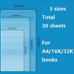 30 Sheets A416K25K Books Jackets Transparent Clear School Book Cover Students Gradebook Protecting Film Office Home Kids 240102