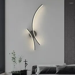 Wall Lamps Luxury LED Lamp Indoor Black/White/Gold Sconce For Living Room Bedroom Bedside Home Decorative Illumination Lights