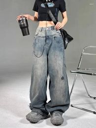 Women's Jeans Vintage Y2K Baggy Women Grunge Korean Style 90s Streetwear Oversize Denim Cargo Pants Hippie Harajuku Trousers 2024