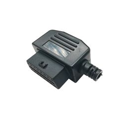 Automotive OBD plug 16 pin interface diagnostic socket OBD2 female pin 90 degree straight side opening shell