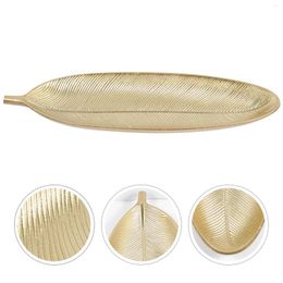 Dinnerware Sets Wooden Fruit Plate Golden Leaf Shaped Tray Snack Dessert Nuts Serving Dish Party Home Platter Appetiser Candy Sugar