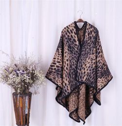 Scarves Winter Warm Leopard Ponchos And Capes For Women Oversized Shawls Wraps Thick Cashmere Female Bufanda Mujer2539928