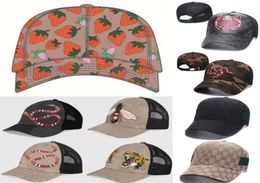 2023 street cap fashion baseball caps man woman sports hat bee strawberry snake tiger animal adjustable ball hats 22 Colours Casque5409360