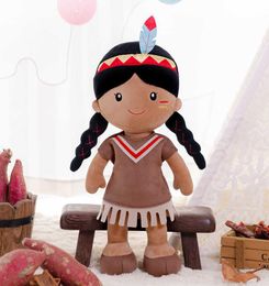Gloveleya Doll Stuffed Baby Toys Tribal Girl Dolls Soft Plush Toy Baby Girl Birthday Christmas Gifts First Baby Girl Cloth Doll 211247543