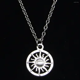 Chains 20pcs Fashion Necklace 16mm Sun Sunburst Pendants Short Long Women Men Colar Gift Jewelry Choker