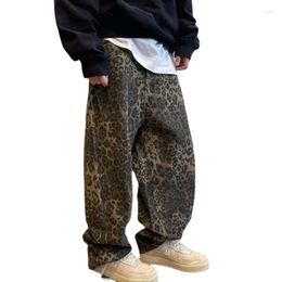 Men's Pants 2024 Autumn And Winter American Retro Design Sense Of Small Cargo Leopard Loose Casual Long Men