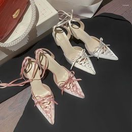 Sandals Summer Women Sandal Fashion Pointed Toe Cross Strap Gladiator Shoes Thin High Heel Dress Pumps Heels Sandalias