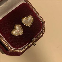 Stud Earrings Delicate Acrylic Heart Gold Colour Mini Women's Earring Studs Wedding Trendy Ear Nails For Women Girls Jewellery Gift