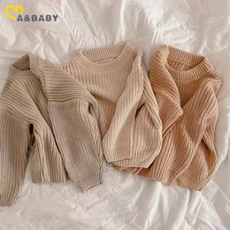 ma baby 0-6Y Toddler Kid Baby Boy Girl Sweaters Warm Thick Knit Long Sleeeve Solid Colour Clothing Fall Winter Clothes 240103