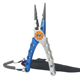 Wholesale Aluminium Braid Cutters Split Ring Fish Holder material Fishing Pliers with Sheath and Lanyard