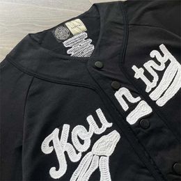 Men's T-Shirts Oversized Kapital Black Shirt Men Women 1 1 Best Quality Bone Embroidery Letter Baseball Short Sleeve Shirts J240103