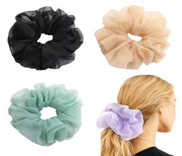 Oversized Scrunchies Big Rubber Elastic Hair Band Girls Candy Colour Ponytail Holder Smooth Chiffon Scrunchie Women Hair Accessorie9786669