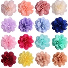 Hair Accessories 120pcs/lot 7cm Chic Chiffon Flower For Wedding Bridal Decorations Artificial Fabric DIY Shoes Dress