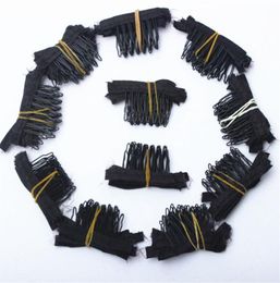 50 pcs Black color wig combs Wig clips and combs with 5teeth For Wig Cap and Wigs Making Combs hair extensions tools9806571