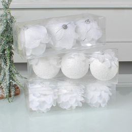 Christmas Decorations Tree Ball Pendant White Petals Foam Charm Window Ornament