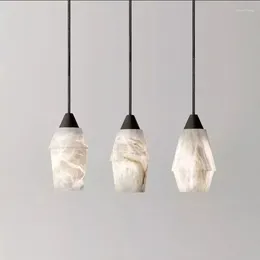 Pendant Lamps Modern LED Bedroom Bedhead Single Head Marble Lamp Restaurant Bar TV Background Wall