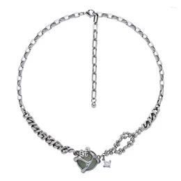 Pendant Necklaces Eetit Trendy Charm Resin Glass Geometric Collar Chain Necklace Vintage Silver Colour Zinc Alloy Neck Jewellery For Women Gift