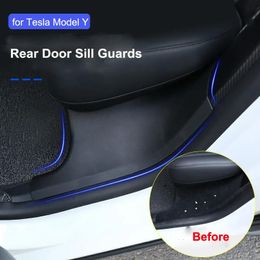 Accessories for Tesla Model Y Rear Door Sill Guards Protector Cover ModelY 2022 Inner Sill Decoration Interior Accessories AntiKick Protectio