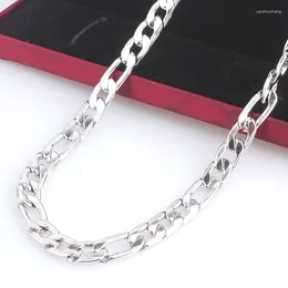 Chains 8mm Length 60cm Silver Colour Carving Stripe Circle Flat 316L Stainless Steel Necklace For Men Women Jewellery