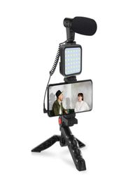Professional Smartphone Video Kit Microphone LED Light Tripod Holder For Live Vlogging Pography YouTube Filmmaker Accessories Trip2737036