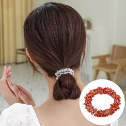 Fashion Exquisite Crystal Stone Hair Rope Women Ladies Elastic Hair Bands Ponytail Holders Headwear Hair Accessories