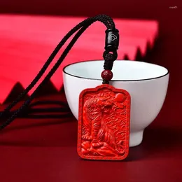 Pendant Necklaces Genuine Cinnabar Tiger Imperial Sand Men's And Women's High-end Jewellery Holiday Gift
