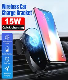 XS Automatic Sensor Wireless Car Charger bracket 15W Fast Intelligent Infrared Wireless Charger Car Mount Air Vent Gravity Phone H1489967