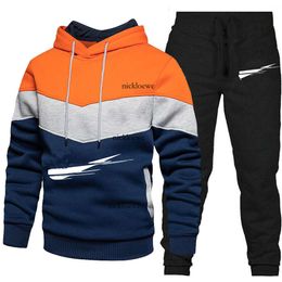 Men's sportswear designer men's hoodie suit Fashion casual suit 2024 cross-border foreign trade Spring and autumn joint hoodie pants two-piece set z6