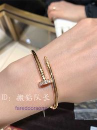 Designer Bangle Car tiress for women and men Captain Diamond Carrying 18K Rose Gold Head Tail Set with Thick Nail Bracelet Couple Style Platinu Have Original Box