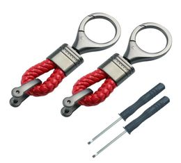 Keychains 2pcs Detachable Auto Accessories Durable Anti Lost Car Keychain PU Leather Interior Men Women Ring Business Gift Braided4017525