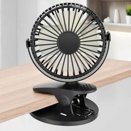 Gadgets Wholesale Portable Mini USB Table Fan Gadget Clipon Type Rechargeable Cooling 360 Degree Rotation 3 Speeds Adjustable for baby