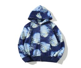Top Craftsmanship designer Mens Hoodies Men Women full zip tie dye hoodie jacket color grid sta camo sweatshirt Fashion Luminous2673574