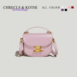 Factory Outlet Wholesale Celins's Tote bags for sale ChrclKothi Small Square Bag Womens 2024 New High end Arch Unique Texture Crossbody Handheld With Rea Real Logo