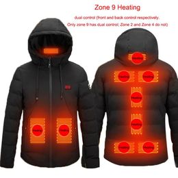 Jackets 2021 New 2/4/9 Places Heated Jacket Men Women Coat Intelligent USB Electric Heating Thermal Coat Winter Heated Vest Plus Size