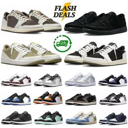 Luxus -Designerschuhe Jumpman 1 Golf Olive 1s Low Herren Basketballschuhe Reverse Dark Wolf UNC Grey Black Phantom Scotts Panda Shadow Travis Womens Sports Sport