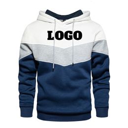 Custom Men Hoodies Patchwork Spring Autumn Fashion Hooded Pocket Casual Streetwear DIY Male Sweatshirts 240103