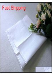 Pure White Handkerchief Soild Colour Small Square Cotton Sweat Towel Plain Painting TieDye Printing Diy MultiFunction Handkerchie5241116