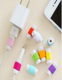 1000pcslot Fashion USB Data Cable Protector Colourful Cover Earphone Cable protector for Iphone Android mobile phone cool part8694950