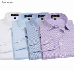 Autumn Quality Long Sleeve Men Dress Shirts Cotton White Black Classic Social Business Shirt Male China Blouse PaulJones2070264