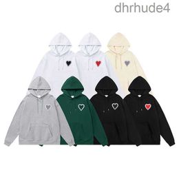 Autumn Winter Amis Paris Mens Hoodie Designers Male Female Hooded Highs Quality Sweater Embroidered Red Love Spring Round Neck Jumper 5U8P D5SO