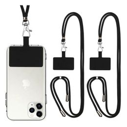 Universal Crossbody Cell Phone Lanyard Patch with Adjustable Detachable Nylon Neck Strap Neck Shoulder Strap Rope Phone Case Anchor Tether Tab for Most Smartphones