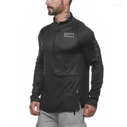 Men's Hoodies Mens Gym Sweatshirt Fitness Sport Jacket Bodybuilding Workout Shirt Long Sleeve Jogging Sportswear Men Training Clothing
