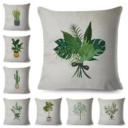 Pillow Plant Cactus Green Leaves Luxury Body Throw Case Cover Home Living Room Decorative Pillows For Sofa Bed Car 45