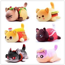 Dolls Plush Dolls Meows Aphmau Doll Coke French Fries Burgers Bread Sandes Food Cat ie Sleeping Pillow Children's Christmas Gifts 221107