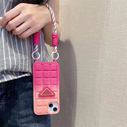 IPhone 15 Promax Phone Case Color Blocking Block Crossbody Apple 14 Pro 13 12 11 Xsmax Designer Fall Prevention Phone Cover