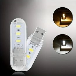 1pc LED Night Light, Mini Flash Driver Style Night Light For Computer Keyboard, USB Cable & Power Bank Charging, Light For