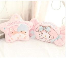 Kawaii Cartoon Pillow My Melody Candy Little Twin Star Shape Plush Soft Back Cushion Creative Sofa Bed Decoration Stuffed Dolls MX4152043