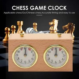 Wooden Chess Competitions Timers Mechanical Digital Chess Referee Timer Clockwork Driven Retro Gift for Chess Lovers Referee Use 240102