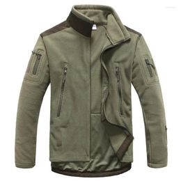 Men's Jackets Tactical Fleece Jacket Men Winter Thicken Warm Softshell Army Multiple Pocket Outwear Windproof Coat